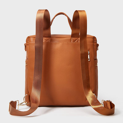 OEM ODM Travel PU Leather Backpack Diaper Bags 31*18*33cm