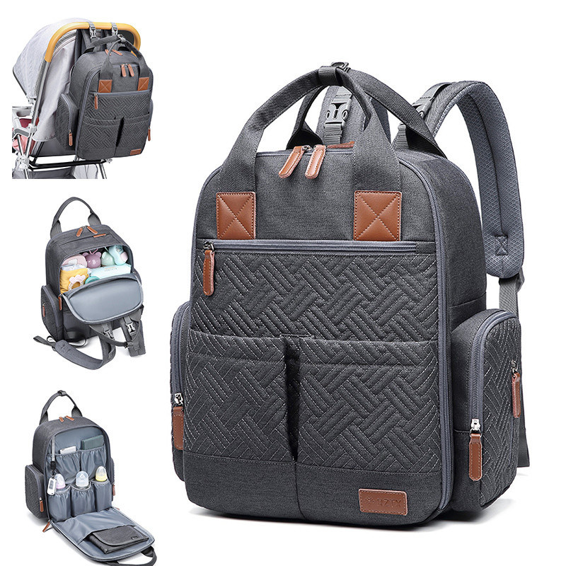 23L Embroidered Large Capacity Diaper Bag Backpack 0.9kg